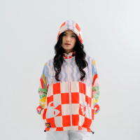 DYH Hope Jaket Vintage 80s - 90s Style Hoodie Full Printing Unisex Bahan Polyester Parasut Sublimati