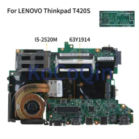 KoCoQin Laptop motherboard For LENOVO Thinkpad T420S Core I5-2520M Mainboard 63Y1914 H0223-4 48.4KE58.041 QM67