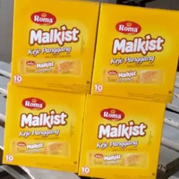 Roma MALKIST KEJU PANGGANG [1 BOX Isi 10 x 22g] - Malkis Tabur Keju Panggang Mayora Snack Camilan Mu