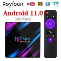 H96 Max Smart TV Box Android 11 RK3318 4GB 64GB USB3.0 1080P H.265 60fps Google Voice Assitant Youtube 4K Smart TVbox 10 H96max
