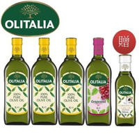 【Olitalia奧利塔】純橄欖油1000mlx3瓶+葡萄籽油1000mlx1瓶-禮盒組(+特級初榨橄欖油250mlx1瓶)