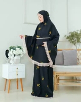 Mukena Dewasa Bordir Neisya Mewah Katun Premium Hitam