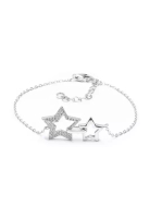 Millenne Millennia 2000 Dual Star Cubic Zirconia Silver Bracelet with 925 Sterling Silver