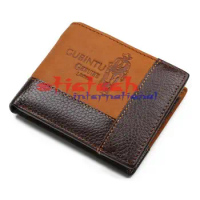 by dhl or ems 100pcs GUBINTU Short Wallets Brown Bifold Wallet Mens Brand Genuine Leather Card holder Coins With Zipper Wallet