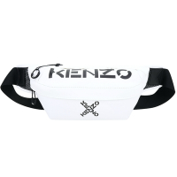 KENZO Sport 交叉字母印花尼龍斜肩背/腰包(白色)