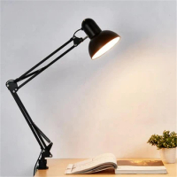 LED Lamp Vintage Portable Lamps with Clamp Book Reading Folding Writing Study Light Fixture for Nail Manicure Table