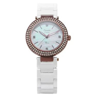 Alexandre Christie AC 2323 LH Jam Tangan Wanita Mother of Pearl Dial Stainless Steel White Ceramic S