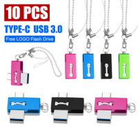 10Pcs USB Type C Flash Drive Support OTG 32GB 64GB 128GB 256GB USB 3.0 Pendrive for SmartPhone Laptop PC