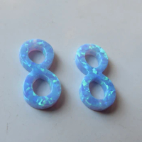 10pcs/ lot 9x19mm Infinity Opal Synthetic infinity cut Fire Opal stone beads for DIY Jewelry Necklace