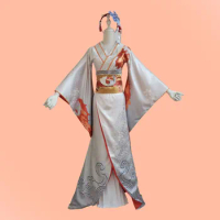 Hot Anime Game Identity V The Geisha Michiko Cosplay Costumes Hunter White Kimonos Skin Uniforms Role Play Clothing