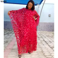 2 Sepotong Set Afrika Gaun untuk Wanita Super Ukuran Muslim Long Dress Pakaian Afrika Bordir Renda Afrika Pakaian untuk Wanita