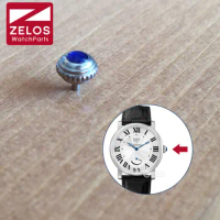 6.0mm waterproof S.Steel Sapphire Crystal watch crown for Cartier ROTONDE watch WSRO0002 W1556369 W1556215 parts