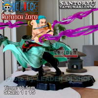( FREE KERTAS KADO ) RORONOA ZORO ACTION FIGURE ONE PIECE POSE SANTORYU TATSUMAKI ENMA SKALA 1 : 15 