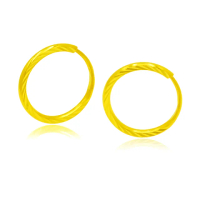 【金喜飛來】買一送金珠 黃金耳環閃耀斜紋多款選(0.5錢±0.02)