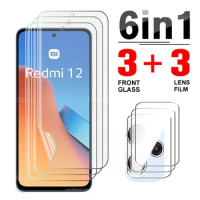 6 In 1 Hydrogel Film For Xiaomi Redmi 12 4G 12C 11A 4G 10 5G 10C Protective Film Camera Lens Soft Screen Protector protection