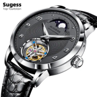 2023 Sugess Top Tourbillon Mens Luxury Watch Tianjin ST8235 Movement Mechanical Wristwatches Sapphire Glass Moonphase Luminous