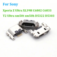 10/20pcs USB Charger Connector For Sony Xperia Z Ultra XL39H C6802 C6833 T2 Ultra xm50t xm50h D5322 D5303 Charging Port Plug