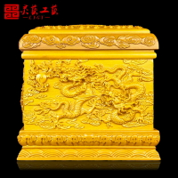 高檔金絲楠木骨灰盒實木壽盒真龍真鳳男用女款金絲楠壽棺殯葬用品