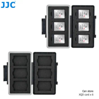 JJC 6 Slots Memory Card Case Holder Storage Box Organizer for XQD Card Wallet Keeper Protector for Nikon Z6 Z7 D850 D500 D6 D5