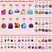 Móc khoá Blox fruits 3 cái khác nhau/ móc khóa hình blox fruits / móc khóa game box fruits