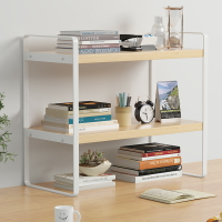 桌面簡易書架小型辦公室架子單雙多層置物架桌上整理收納書柜家用