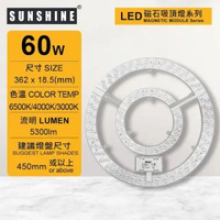 陽光 - (LMPF-60W) LED60W磁石吸頂燈天花燈 開關調色三色溫 需要配合燈盤使用 (建議尺寸: 450mm或以上) #吸頂天花燈模組 #燈盤模組