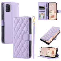 Wallet Leather Case For Samsung Galaxy A51 A71 4G A21S Small Fragrance Checkered Flip Cover