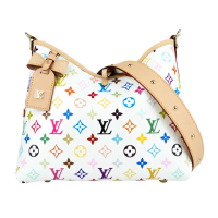 【Louis Vuitton 路易威登】村上隆聯名款 Monogram CarryAll PM 白彩塗層帆布肩背包(M13661)