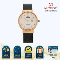 Mirage Jam Tangan Wanita Analag 2 Jarum 8624 L Black Rose Gold Plat Putih