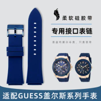 For guess watches band brand sport watch strap Rubber watchband 22mm Blue black Silicone Rubber bracelet for men