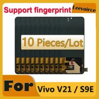 10 PCS OLED Screen For Vivo V21 LCD Display Touch Digitizer Full Assembly Repair Replacement Parts With Fingerprint For Vivo S9E