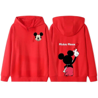 Hoodie Kartun Anime, Rekaan Donald Duck dan Daisy Duck, Uniseks, Untuk Wanita, Sesuai untuk Musim Lu