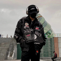 Áo Khoác Dù Hai Lớp Nam Nữ Áo Form Rộng Trước Mặt Áo Có In Chữ JACK DANIELS RACING BOY In 4D Bao Sắc