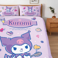 【Kuromi 酷洛米】甜點教室 - 床單 -Sanrio 三麗鷗 |台灣製造 台灣直送 單人床單