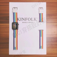 蘋果彩虹手錶錶帶 apple watch6/5代 44mm/42mm錶帶真皮iwatch3/2/1運動尼龍錶帶【亞德機械五金家居】