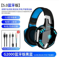 因卓 G2000BT藍牙耳機 頭戴式電競游戲有線無線兩用耳麥帶麥吃雞 夏洛特居家名品