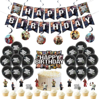 Five Star Citizens Grand Theft Auto GTA5 Theme Party Decoration Supplies Knight Racing Car Sticker Happy Birthday Party Balloons
