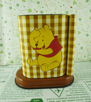 【震撼精品百貨】Winnie the Pooh 小熊維尼~筆筒-黃格子