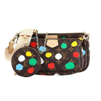 【Louis Vuitton 路易威登】M46385 草間彌生聯名款Multi Pochette Accessoires五合一肩背/斜背包(彩色)