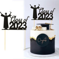 Graduation Party Cake Toppers Class Of 2023 Graduation Cap Cupcake Toppers For Students Congrasts Grad Birthday Party Cake Decor