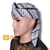 iket sunda praktis motif batik - tutup kepala siap pakai - udeng sunda bali - totopong - udeng - bla