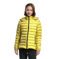 【Wildland 荒野】女 700FP 可回溯羽絨外套《琉璃黃》0A82101/輕羽絨外套/保暖外套/連帽外套(悠遊山水)