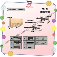 Mainan AK 47 Tembakan Anak WGG Water Gel Blaster AK47 Watergel Sniper Brown