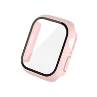 【General】Apple Watch 保護殼 Ultra 2 / Ultra 簡約輕薄防撞防摔 鋼化玻璃二合一 手錶保護殼(櫻花粉)