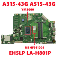 NBHF911004 NB.HF911.004 For Acer ASPIRE A315-43G A515-43G Laptop Motherboard EH5LP LA-H801P With YM3000 Ryzen -3000 100% Tested