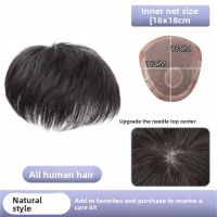 Men's wigs, short hair for boys, real hair toppers, all hand-woven, conceals areas of the head with 