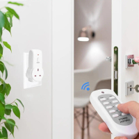 4pcs UK Plug Home House Power Outlet Light Switch Socket Wireless Remote Control