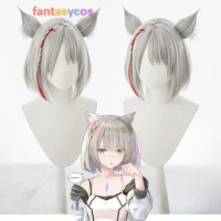 Game Xenoblade Chronicles 3 Mio Cosplay Wig Short Bobo Heat Resistant Wigs Halloween Role Play Party Costume Prop with Ears