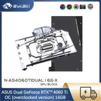Bykski GPU Water Block for ASUS Dual GeForce RTX™ 4060 Ti OC , Video Card Water Cooler / Full Cover Radiator N-AS4060TIDUAL16G-X