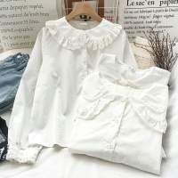 春秋洛麗塔早秋娃娃領復古襯衣女lolita內搭白襯衫jk夏長袖上衣秋
